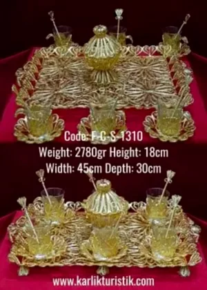 6’lı El yapımı Bakır Çay Takımı FCS 1310