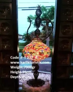 Bakır Telkari Mozaik Cam İbrik