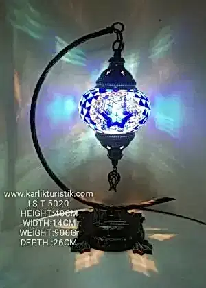 Metal Mozaik Masa Lambası Olta Deveboynu