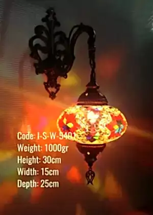 Metal Duvar Lambası Mozaik Tek Aplik Aşağı Yönlü