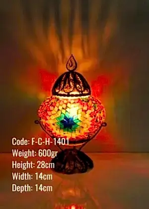 Mozaik Bakır Telkari Mumluk