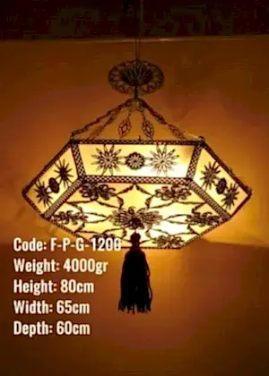 Osmanlı Palafonyer Davul Altıgen Bakır Telkari Avize FPG 1200