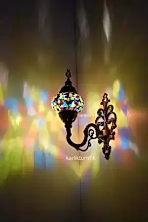 Mozaik Aplik ,Yukarı Yönlü Dekoratif Duvar  Lambası,Otantik Lamba,Mozaik Lamba  I-S-W 5406