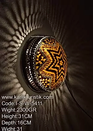 MOZAİK LAMBA  DUVAR  PLAFONİNERİ 30CM METAL SIVAMA