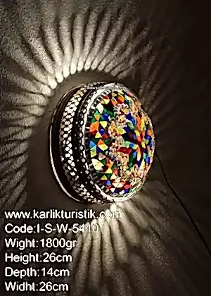 MOZAİK LAMBA  DUVAR  PLAFONİNERİ 25CM METAL SIVAMA
