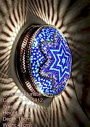 MOZAİK LAMBA  DUVAR  PLAFONİNERİ 40CM METAL SIVAMA