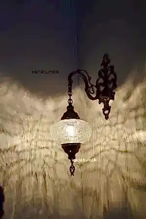 Osmanlı Çatlama Desen Şefaf Camlı Sıvama Tekli Duvar Apliği Aşşağı Yönlü I-S-W 5402