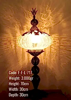 Osmanlı Tekli Köşe Lambası Telkari Ufo Lambader - F-F-L-717