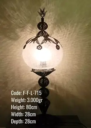 Osmanlı Tekli Köşe Aydınlatması Telkari Top Lambader - F-F-L-712