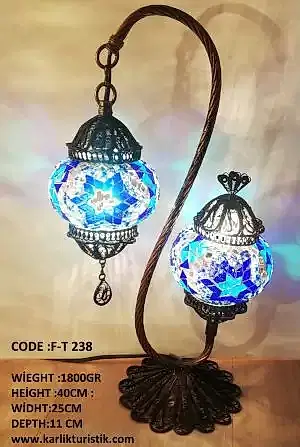 Mozaik Masa Lambası Küçük NO1 Boyut S Tasarım F-T 238