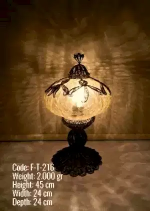 Telkari Mozaik Masa Lambası Orta Ufo Dilimli- F-T-216