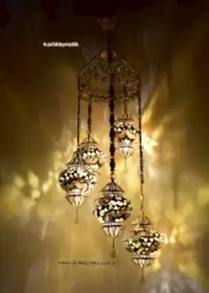 El yapımı Bakır Malzeme Telkari Sanat Mozaik Lamba 5 Lİ Tavan Lambaları Yağmur Damlası MODELİ  Bakır Telkari Dekoratif Avize Merdiven avize Benzersiz ALTIN Kaplama