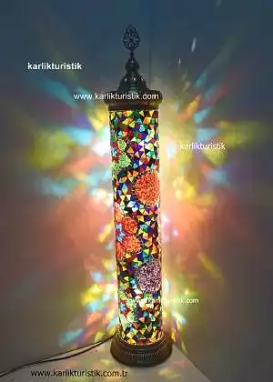 Mozaik silindir lamba, mozaik zemin lambası, mozaik ayaklı lamba, mozaik Köşe Lambası abajur, XLARGE