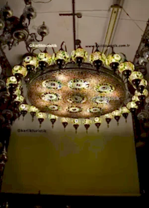 Restoran aydınlatması, otel lobisi, mozaik lamba asılı lamba için büyük boy renkli Avize kısa stil büyük avize 28 kollu